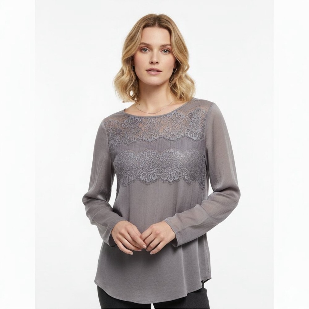 Calypso St. Barth Gray Lace Top